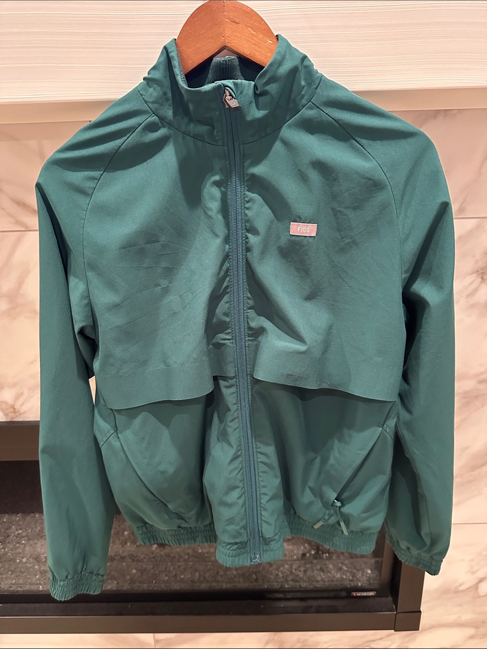 Figs Teal Lightweight Zip Windbreaker Jacket XS